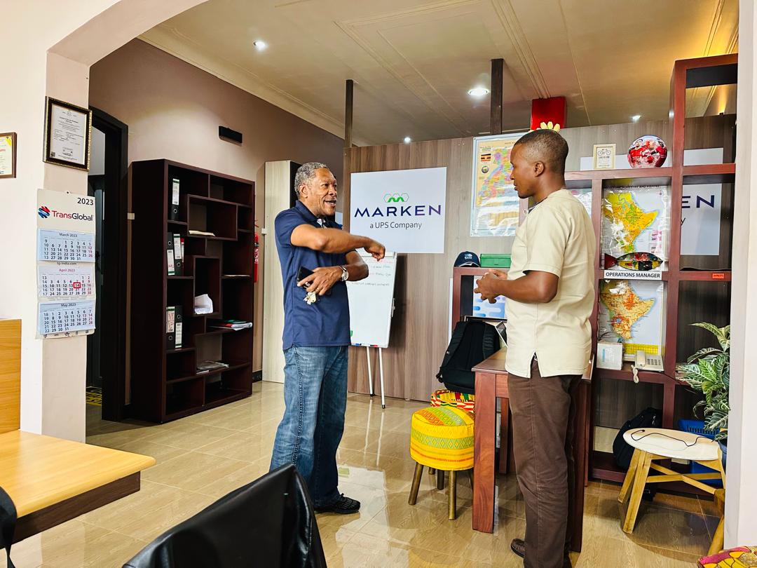 Bwosi and Marken staff at the Uganda operations office